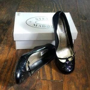 Black patent leather maryjane dress shoes